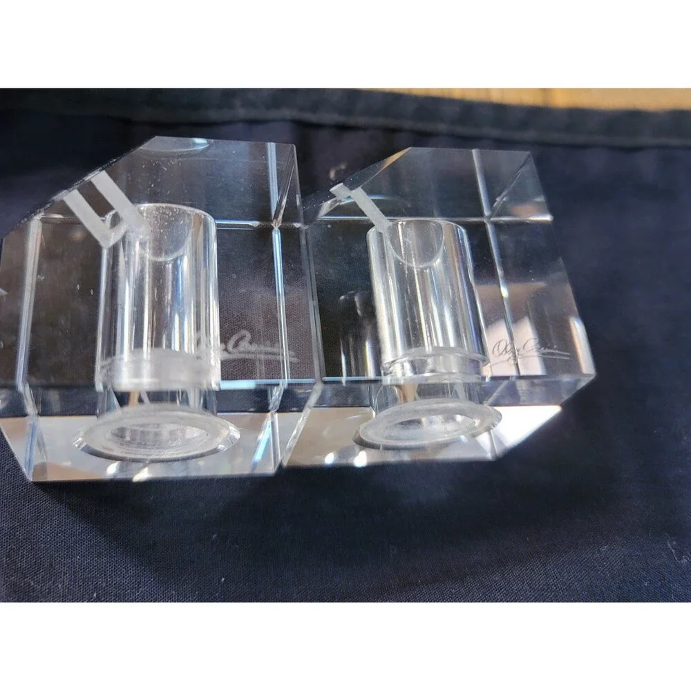 Oleg Cassini Crystal Salt and Pepper Shakers